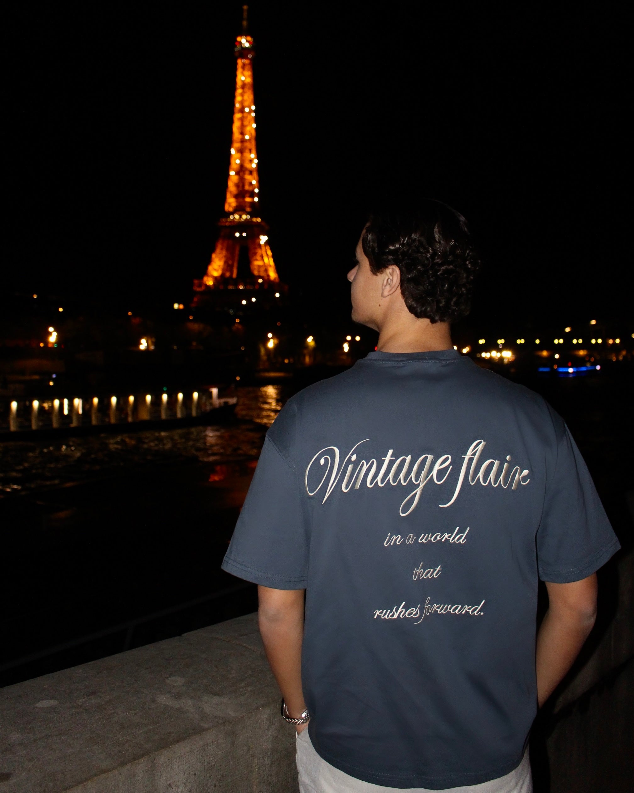 Vintage Flair Tee Blue
